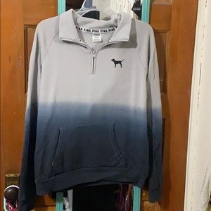 VS PINK three quarter zip faded pull over
